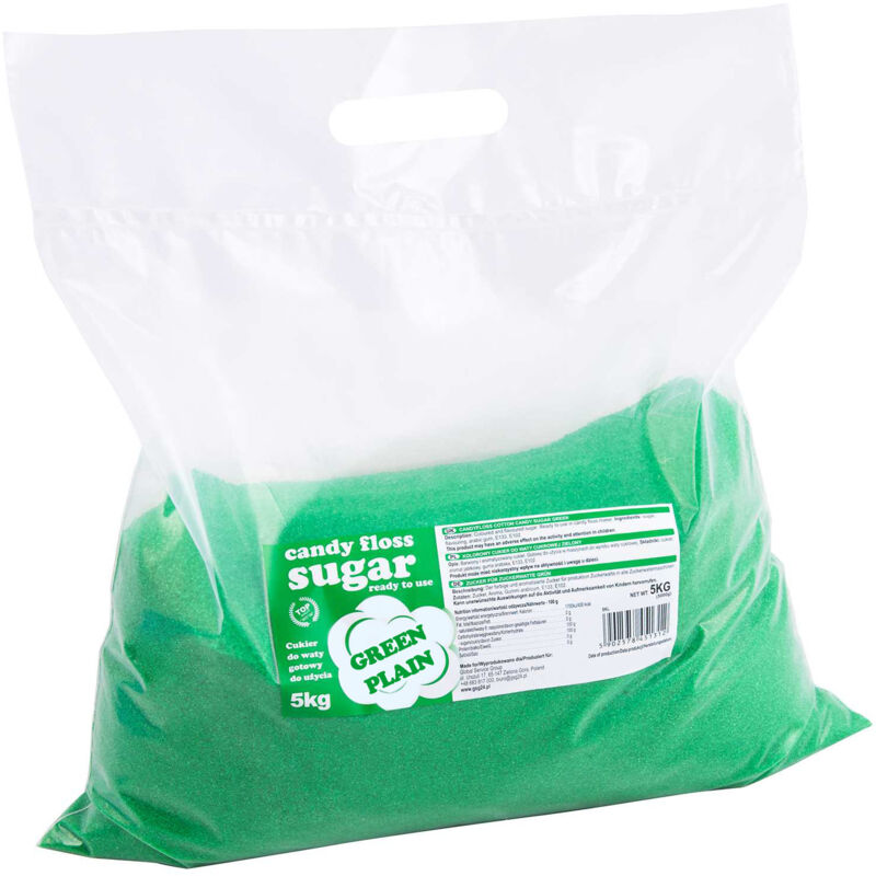 foto del prodotto zucchero filato colorato, verde, aroma naturale, 5kg