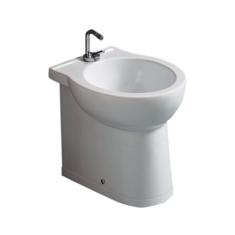 foto del prodotto alice ceramica bidet short filomuro rialzato cm. 48x37 bianco lucido di ceramica