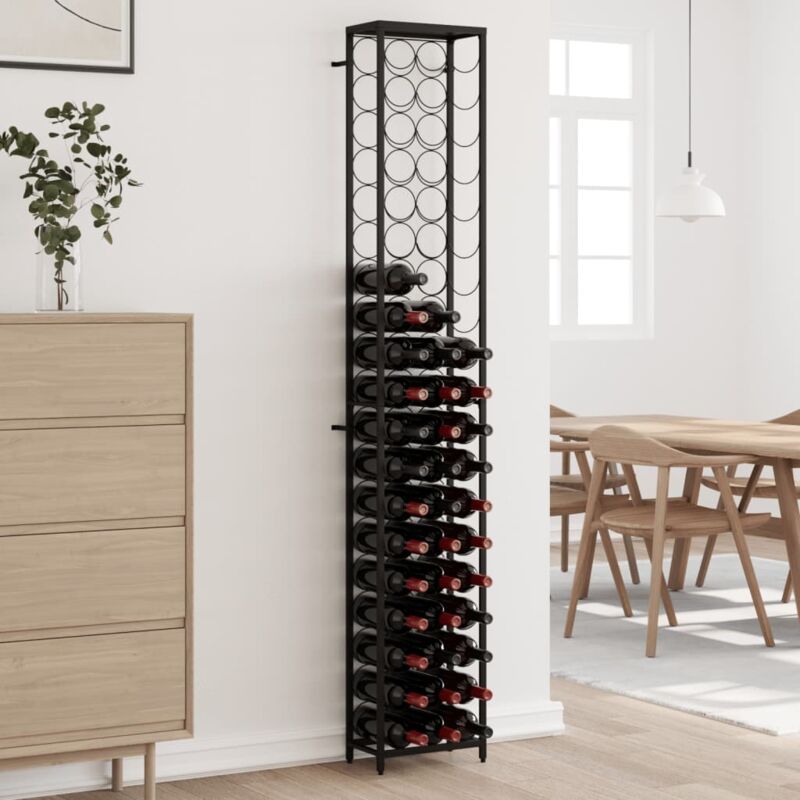 foto del prodotto prolenta premium furniture limited portavini da 57 bottiglie nero 34x18x200cm in