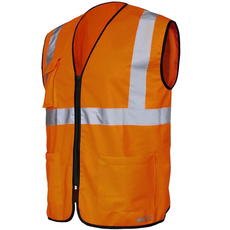 foto del prodotto issaline 01260 032 gilet da lavoro hi vest zip arancio m l