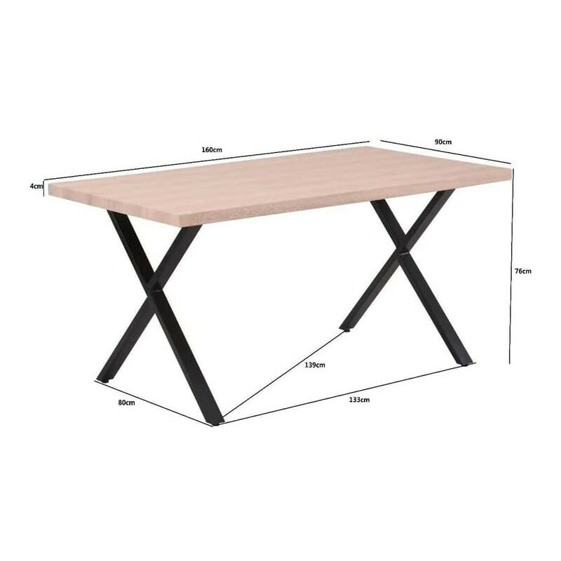 foto del prodotto tavolo da cucina, tavolo da pranzo rettangolare marrone per la casa 160x90x76 cm, marchena
