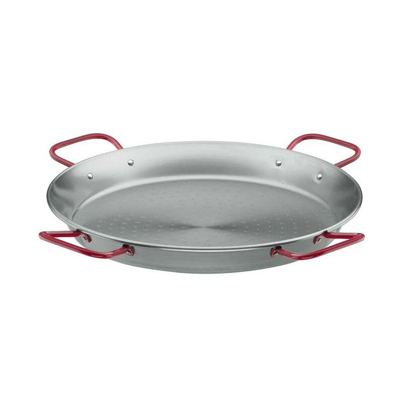 foto del prodotto lacor padella classica in acciaio per paella 4 manici 115 cm 120 porzioni 