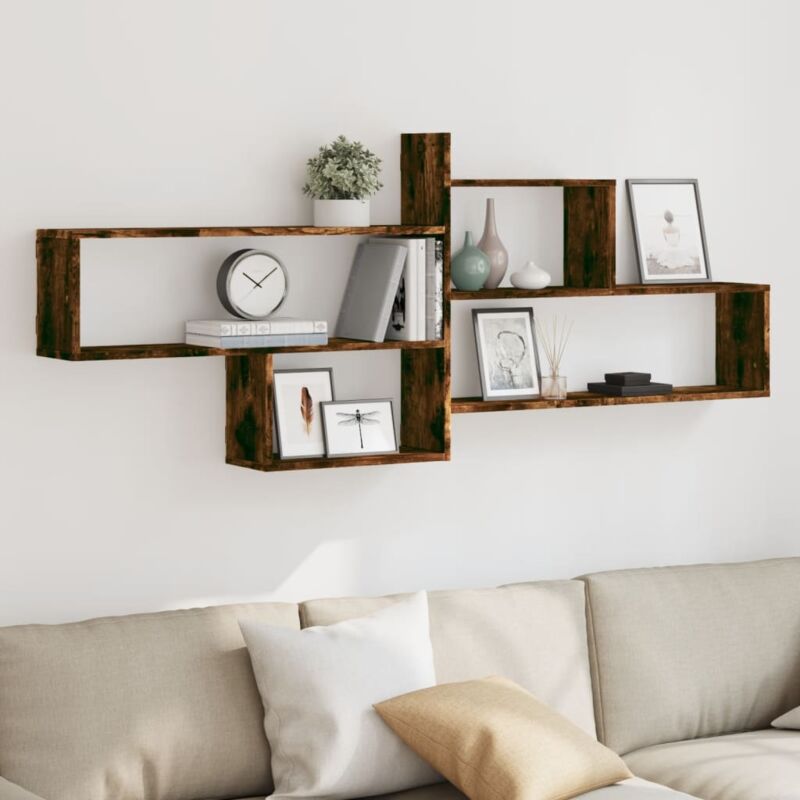 foto del prodotto mensola a parete rovere fumo 167,5x18x68 cm in truciolato vidaxl