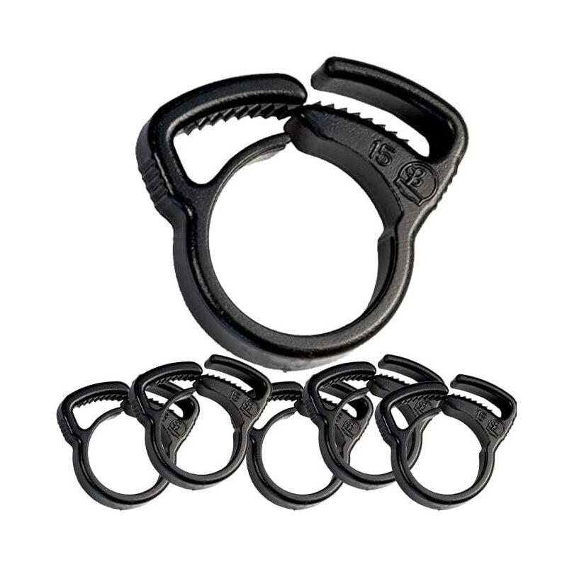 foto del prodotto suinga set di 50 morsetto per irrigazione a goccia 16 mm, nero. utile per tubo da 16 mm, fissaggio del tubo per l irrigazione a goccia