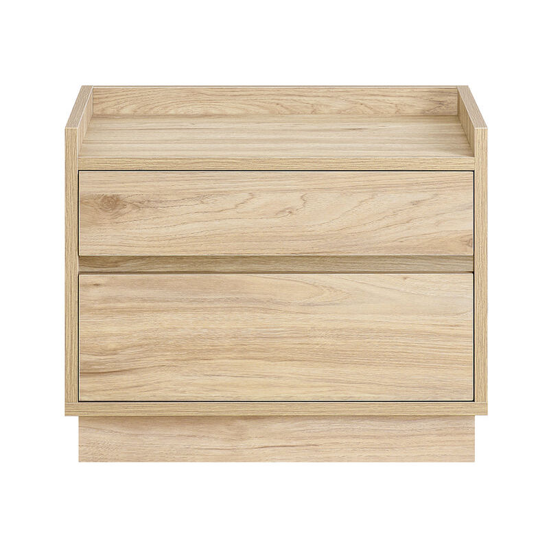 foto del prodotto sobuy comodino per letto con 2 cassetti tavolino stretto tavolo telefono naturale 50x40x40cm fbt153 n