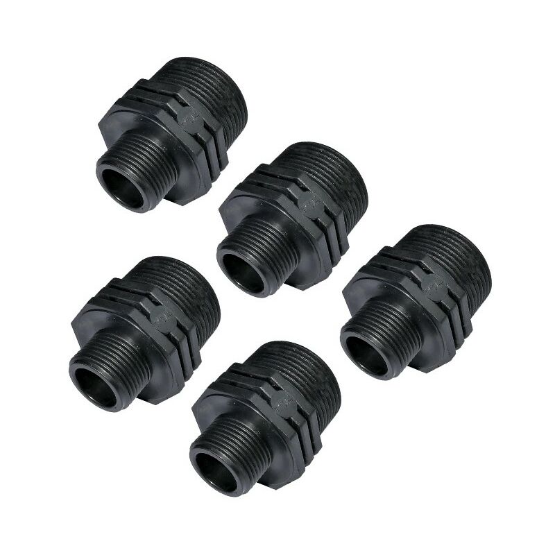 immagine 0 del prodotto set di 5 nipplo ridotto con raccordo filettato in plastica 1 1 4 x 1 doppio filettatura maschio maschio pn10 bar