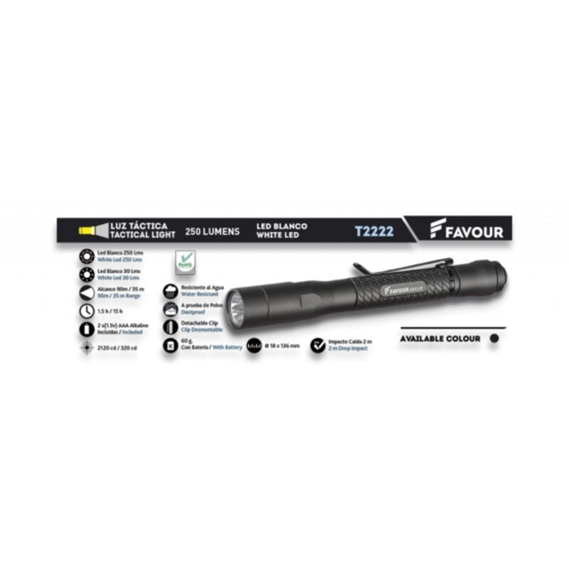 foto del prodotto torcia elettrica favour light. 250 lm