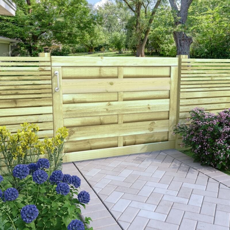 foto del prodotto cancello da giardino in legno di pino impregnato 100x75cm verde