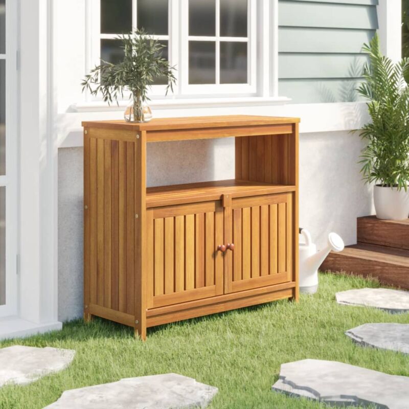 foto del prodotto vidaxl tavolo consolle da giardino 80x35x75 cm legno massello acacia