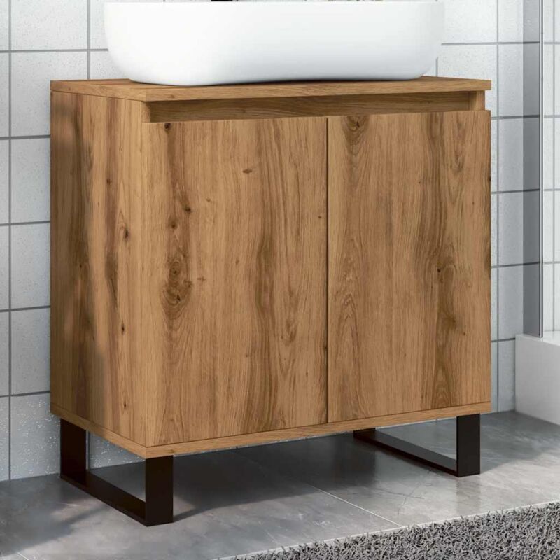 foto del prodotto vidaxl mobile da bagno rovere artigianale 58x33x60 cm in truciolato