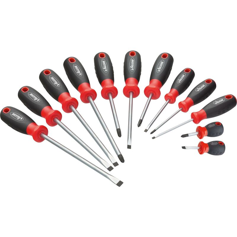 immagine 0 del prodotto screwdriver set v4655 profilo ad intaglio, profilo intaglio a croce ph 0.6 x 3 1.6 x 10 ph0 ph3 numero utensili 11