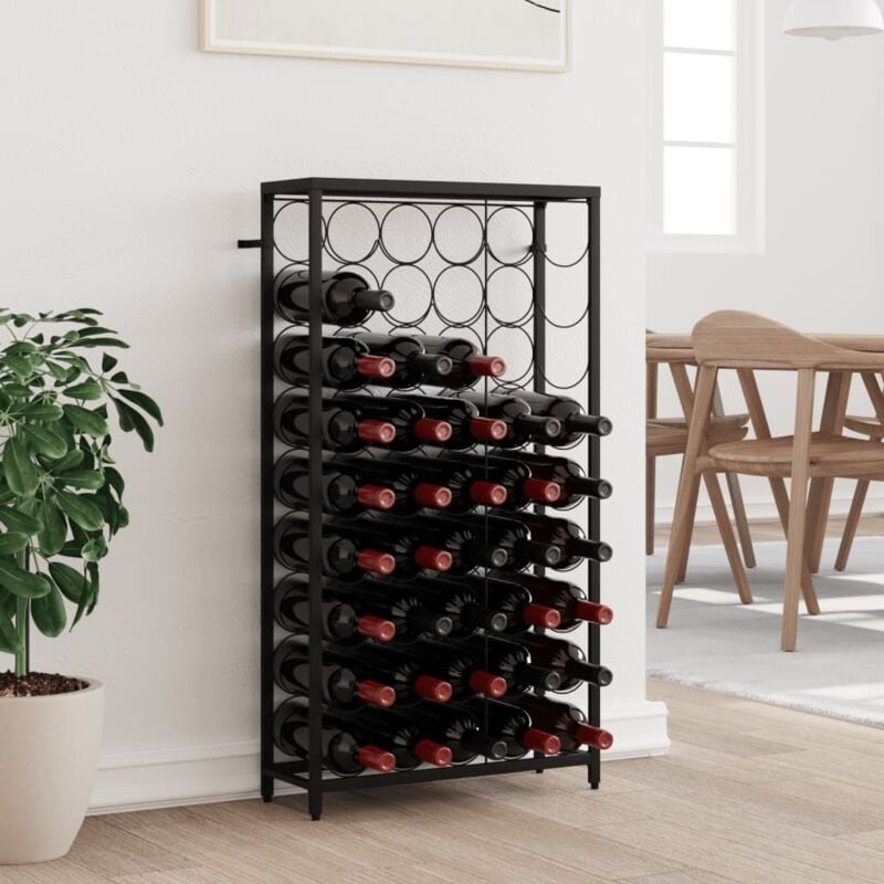 foto del prodotto prolenta premium furniture limited portavini da 45 bottiglie nero 54x18x100cm in