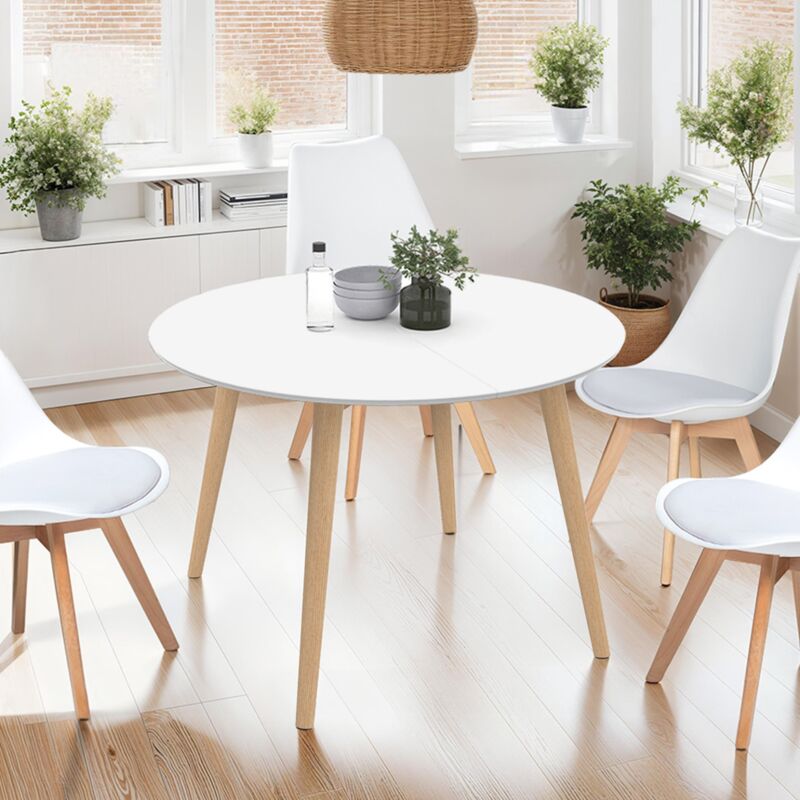 foto del prodotto idmarket inga mesa de comedor redonda para 6 personas blanca 110 cm