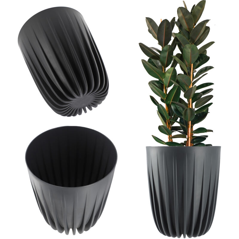 foto del prodotto vaso per piante kadax eco inserto antracite 14,5x17 cm