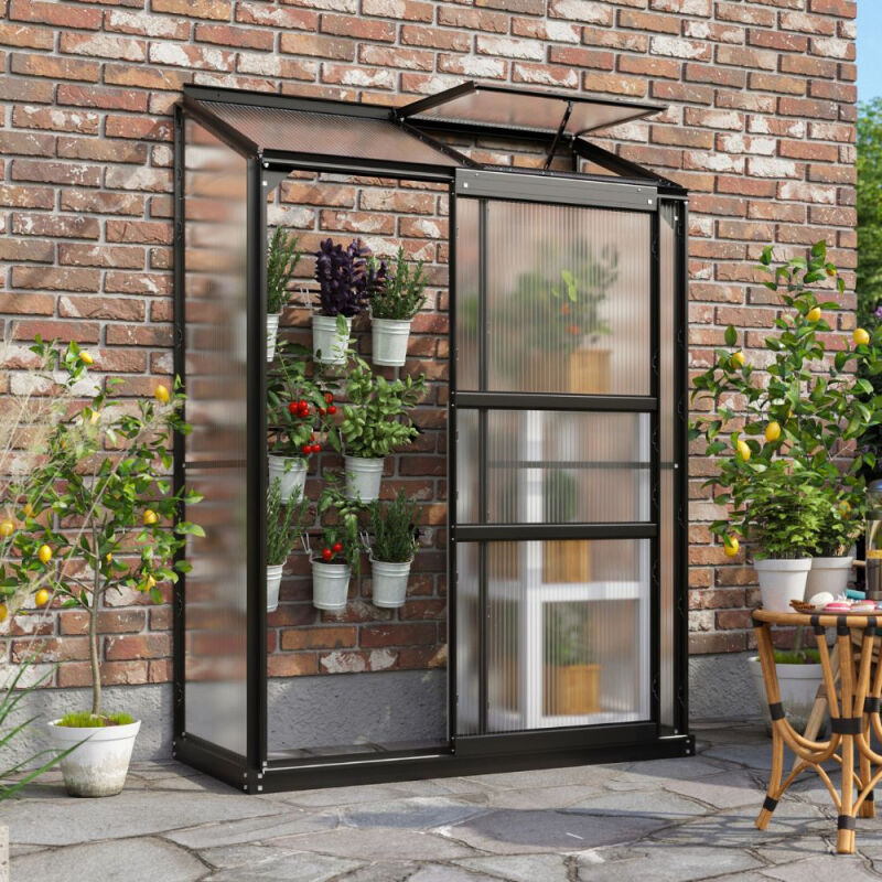 foto del prodotto ezooza serra vitavia ida 900 nero policarbonato 4mm 69x131 h 182 cm