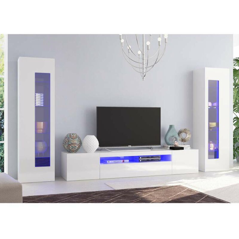 foto del prodotto web furniture soggiorno porta tv 2 vetrine daiquiri bianco lucido