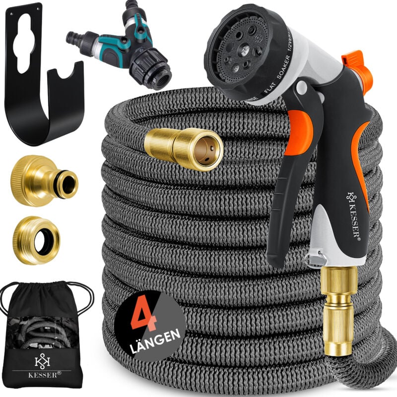 foto del prodotto premium tubo da giardino tubo flessibile per acqua tubo flessibile estensibile antracite 22,5 metri kesser
