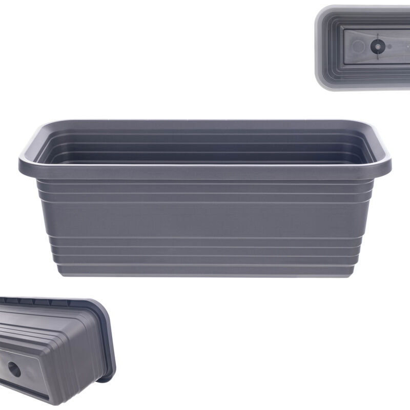 foto del prodotto fioriera da balcone vaso da fiori 40 cm fioriera antracite kadax