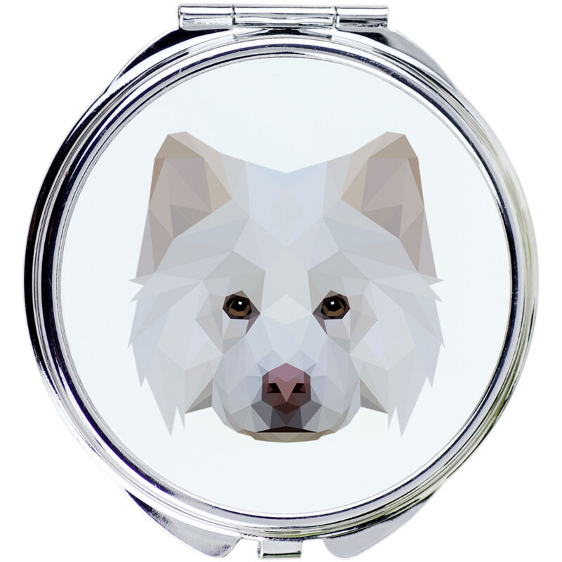 foto del prodotto finnish lapphund specchio con foto e scritta geometrica di art dog