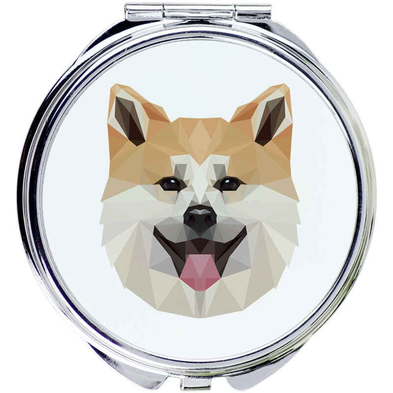 foto del prodotto akita, akita inu specchio con foto e scritta geometrica di art dog