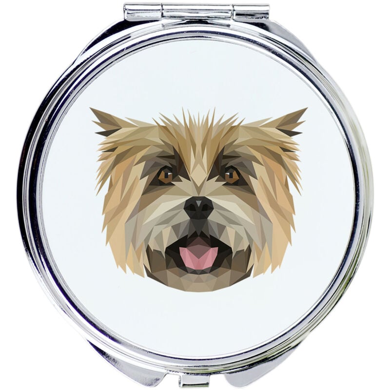 foto del prodotto cairn terrier specchio con foto e scritta geometrica di art dog