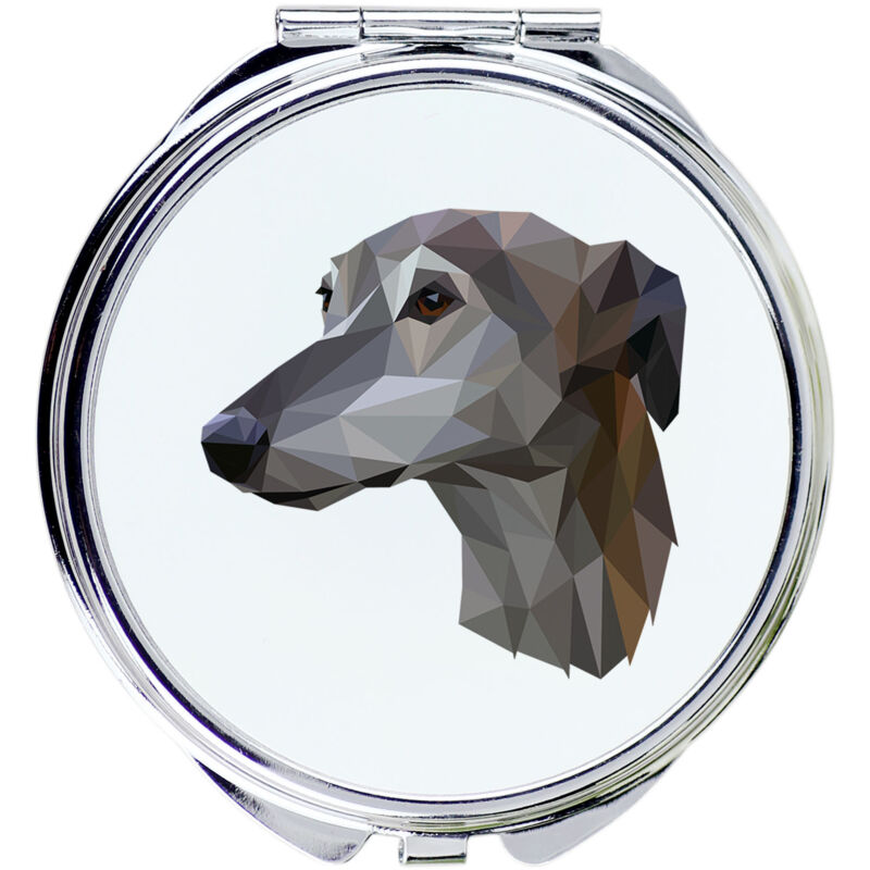 foto del prodotto greyhound, levriero inglese specchio con foto e iscrizione geometrica di art dog