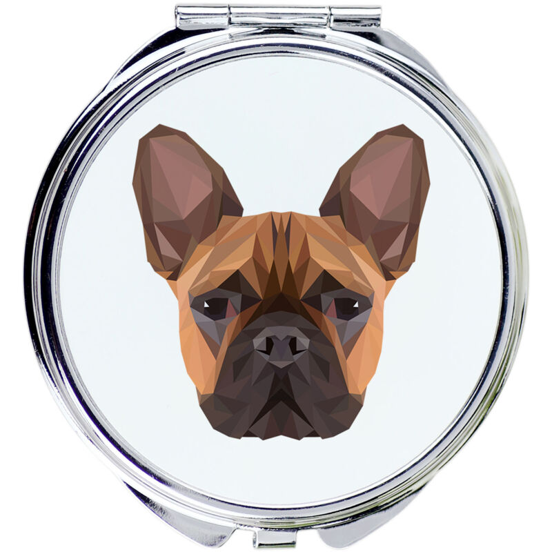 foto del prodotto bulldog francese specchio con foto e scritta geometrica di art dog