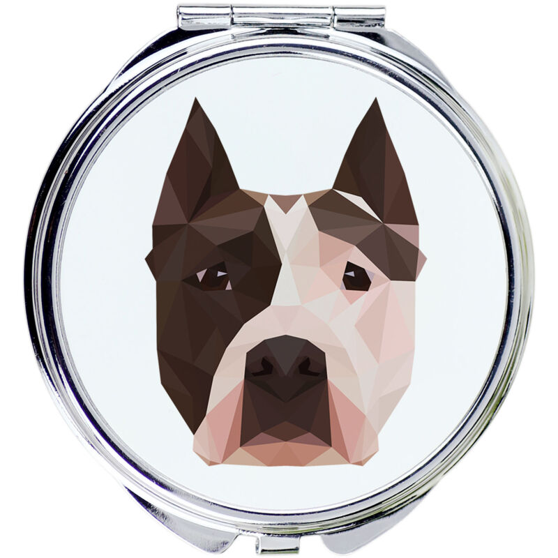foto del prodotto american staffordshire terrier, amstaff, amstaf specchio con foto e scritta geometrica di art dog