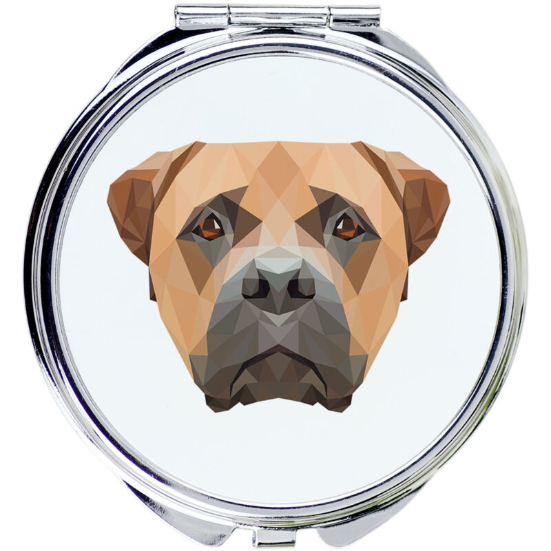 foto del prodotto bullmastiff, bulmastiff specchio con foto e iscrizione geometrica di art dog