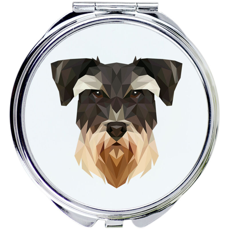 foto del prodotto schnauzer, schnauzer specchio con foto e scritta geometrica di art dog