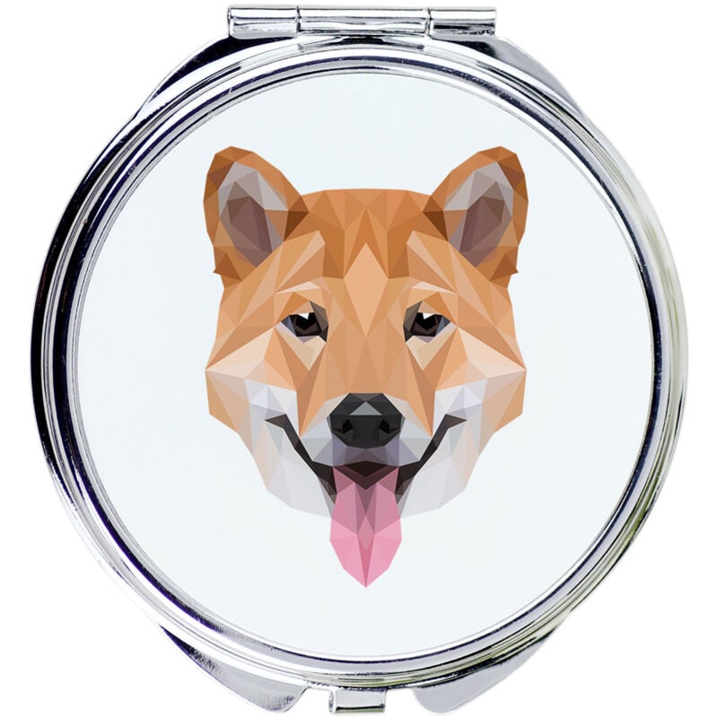 foto del prodotto shiba inu specchio con foto e scritta geometrica di art dog