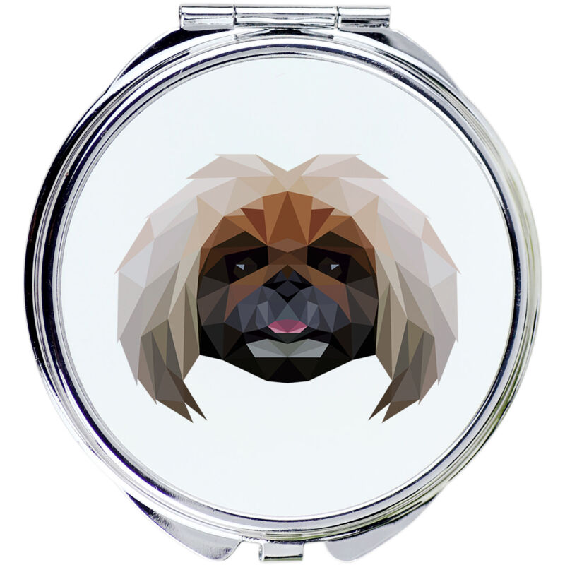 foto del prodotto pechinese specchio con foto e scritta geometrica di art dog