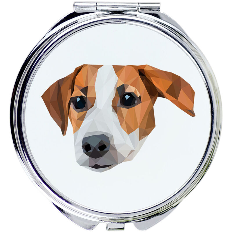 foto del prodotto jack russell terrier specchio con foto e scritta geometrica di art dog