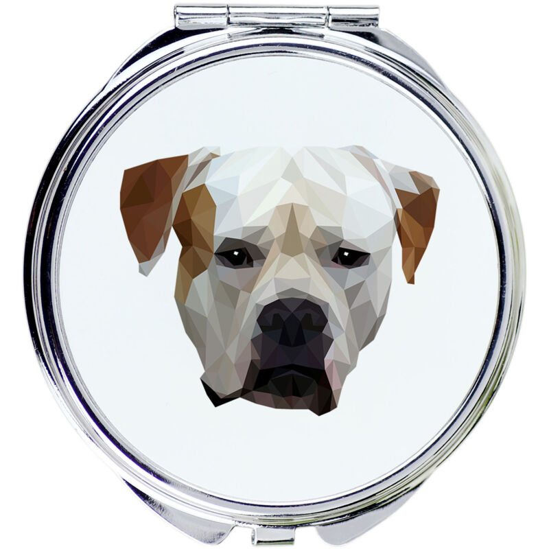foto del prodotto american bulldog specchio con foto e scritta geometrica di art dog