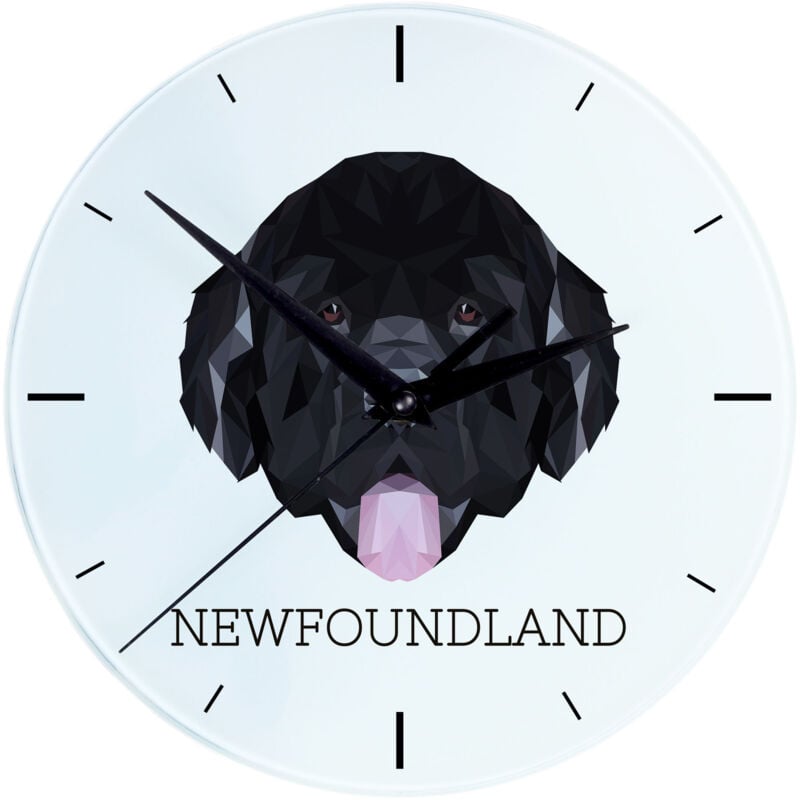 foto del prodotto terranova, terranova, cascata orologio da parete geometrico con una foto e una scritta di art dog