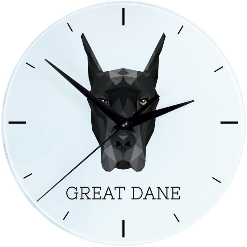 foto del prodotto alano orologio da parete geometrico con foto e scritta di art dog