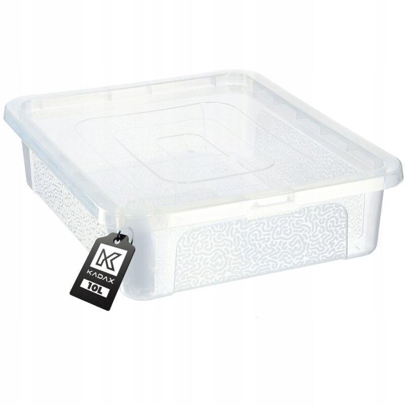 immagine 0 del prodotto contenitore in plastica kadax da 10 litri con coperchio, scatola portaoggetti trasparente con serratura