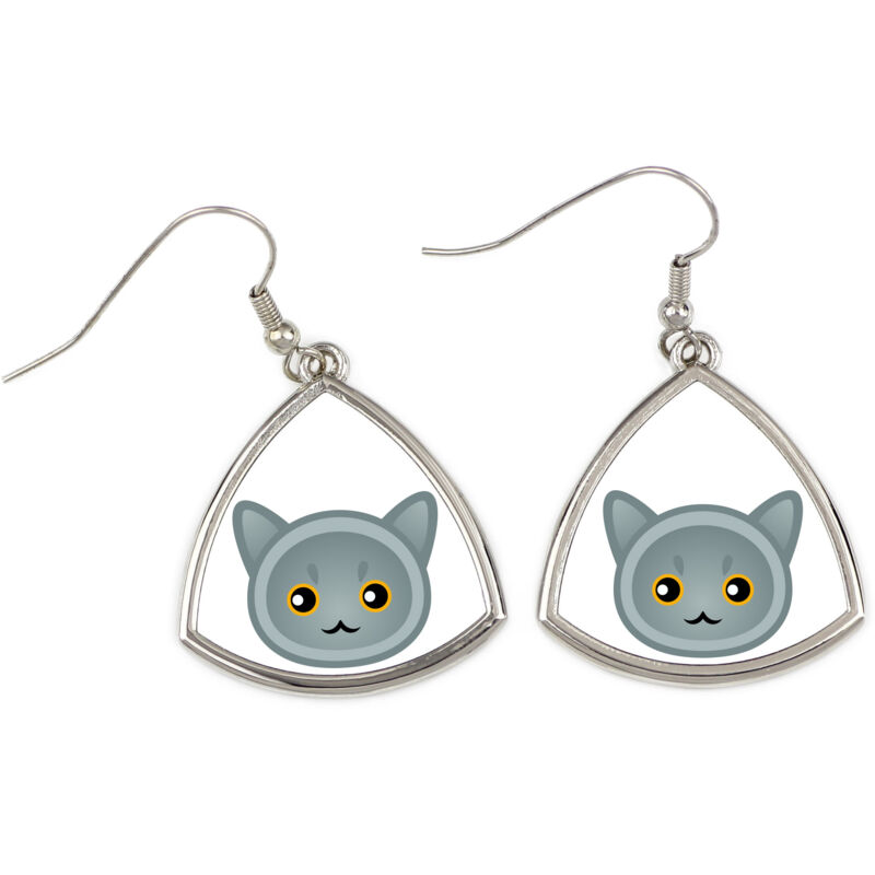 foto del prodotto british shorthair eleganti orecchini in metallo in regalo da art dog