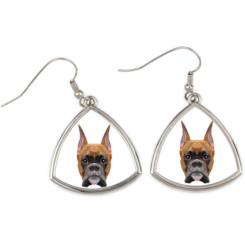 foto del prodotto boxer, boxer i orecchini con foto e scritta cane geometrico art dog