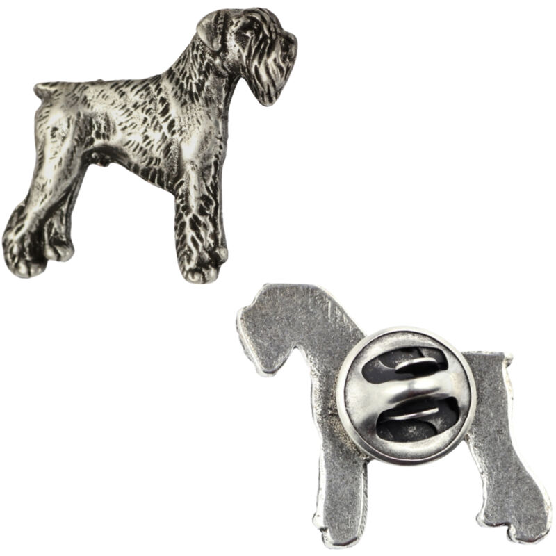 foto del prodotto schnauzer, schnauzer spilla per cani argentata, spilla elegante, decorazione per bavero giacca di art dog
