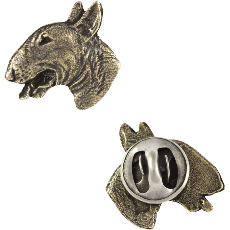 foto del prodotto bull terrier, bull terrier iii spilla per cani argentata, spilla elegante, decorazione per risvolto del marchio art dog
