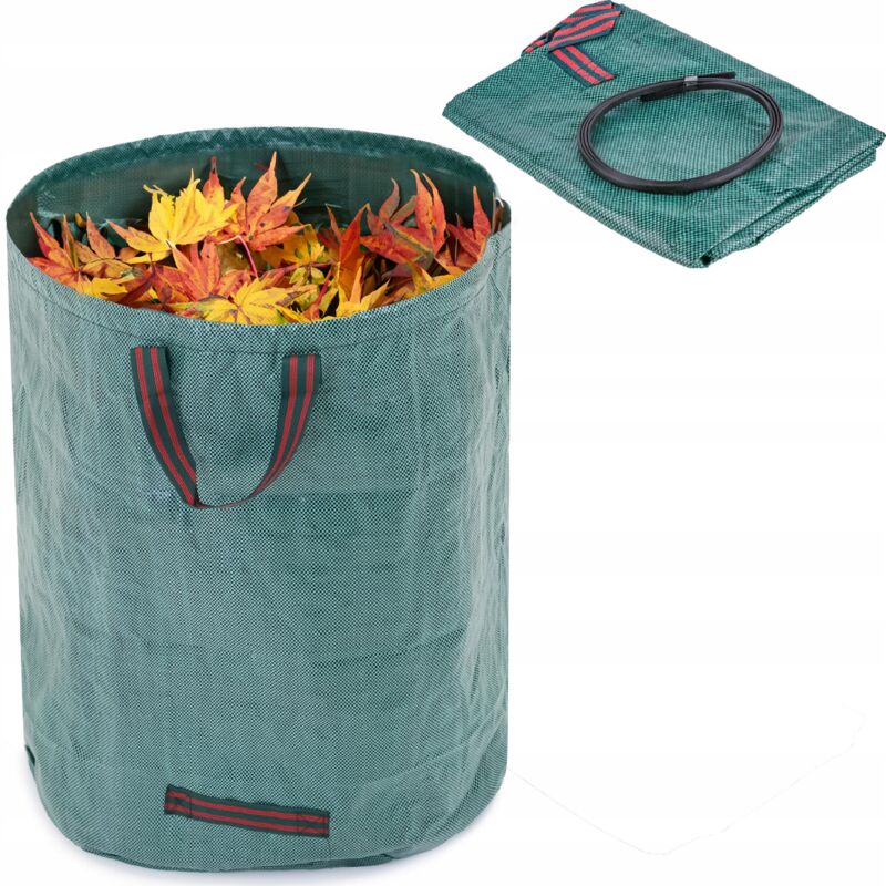 foto del prodotto cestino da giardino, sacco per foglie pieghevole, sacco per erba, 272 l, manici