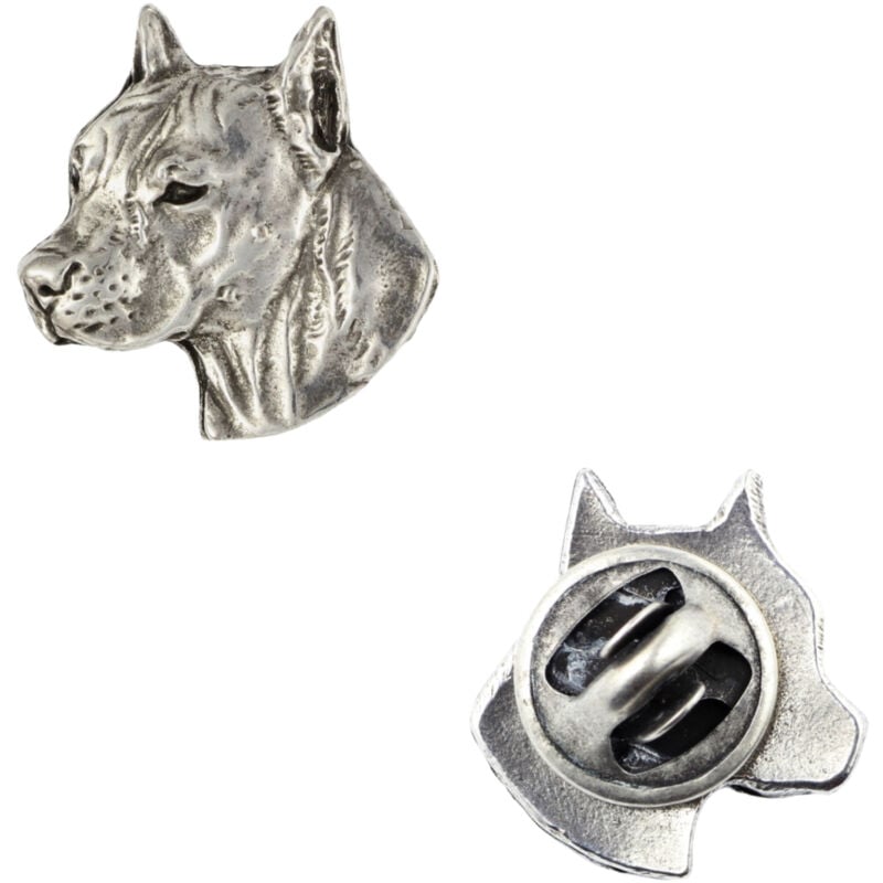 foto del prodotto american staffordshire terrier, amstaff, amstaf i spilla per cani in confezione regalo, spilla elegante, spilla da bavero di art dog
