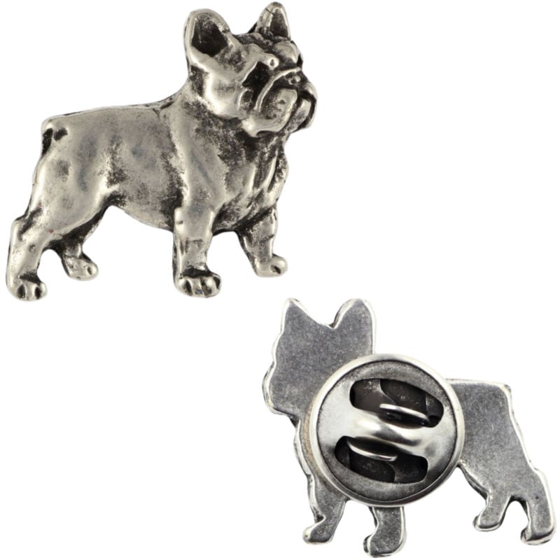 foto del prodotto bulldog francese i spilla per cani in una scatola regalo, spilla elegante, spilla da bavero di art dog