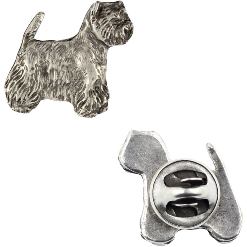 foto del prodotto west highland white terrier, westie spilla per cani in una scatola regalo, spilla elegante, spilla da bavero di art dog