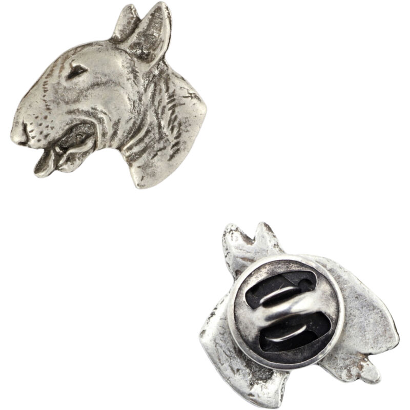 foto del prodotto bull terrier, bull terrier ii spilla per cani in una scatola regalo, spilla elegante, spilla da bavero di art dog