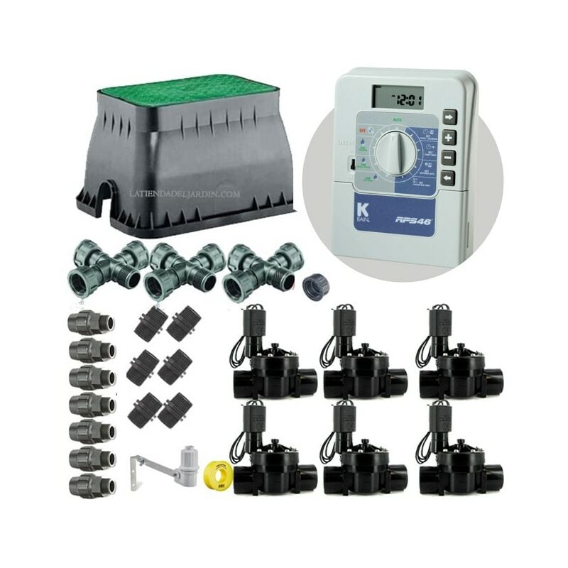 foto del prodotto kit irrigazione automatica professionale krain a 6 zone 24v per tubo da 32mm