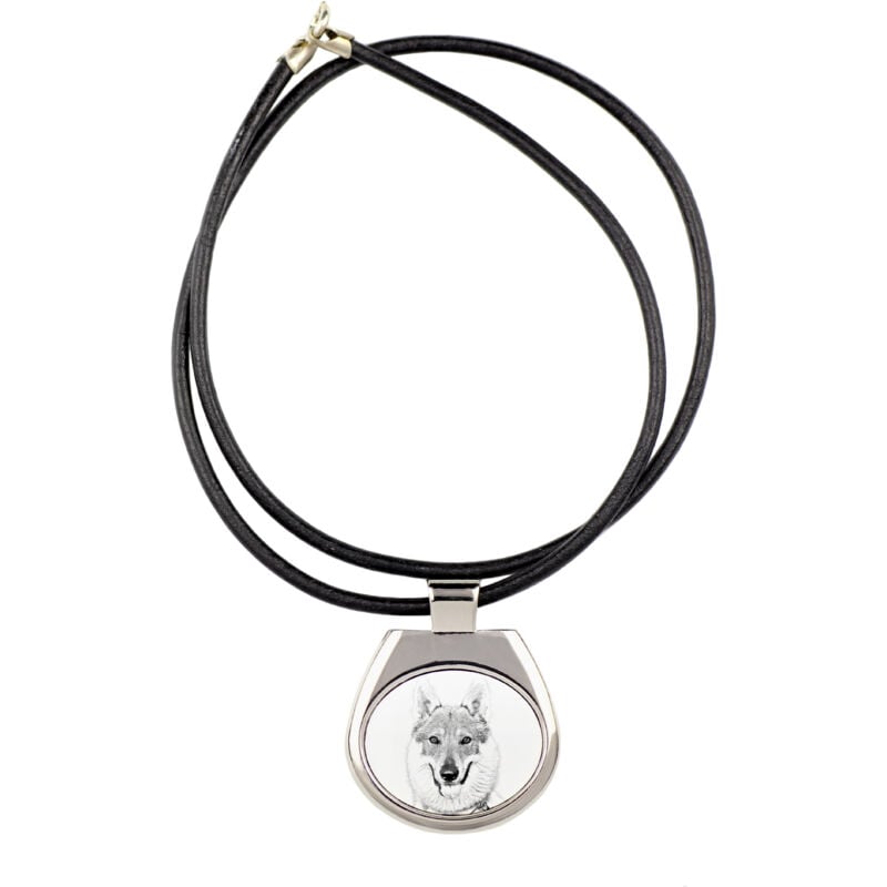 foto del prodotto cane lupo cecoslovacco, cane lupo cecoslovacco collana per cani, ciondolo personalizzato con foto, collana unica per donne e uomini di art dog