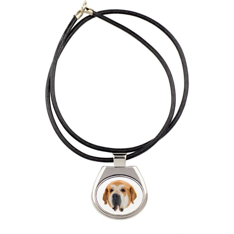 foto del prodotto mastino spagnolo collana con foto e iscrizione geometrica di art dog