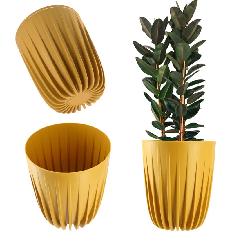 foto del prodotto vaso per piante kadax inserto senape 30x36 cm